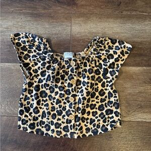 Rachel Zoe Animal Print Button-Up Top